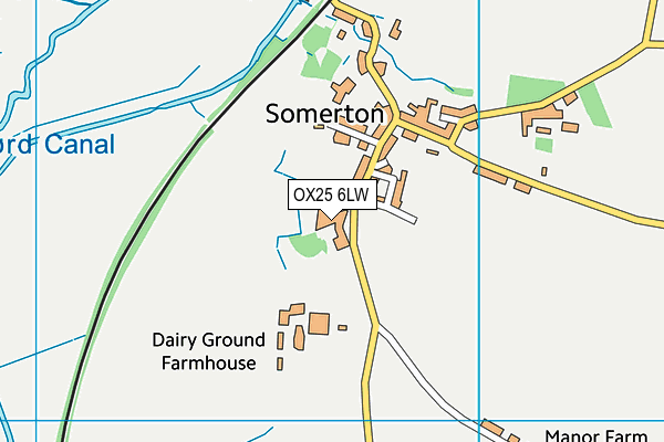 OX25 6LW map - OS VectorMap District (Ordnance Survey)