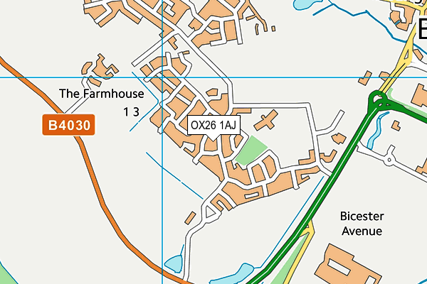 Whitelands Farm Sports Ground map (OX26 1AJ) - OS VectorMap District (Ordnance Survey)