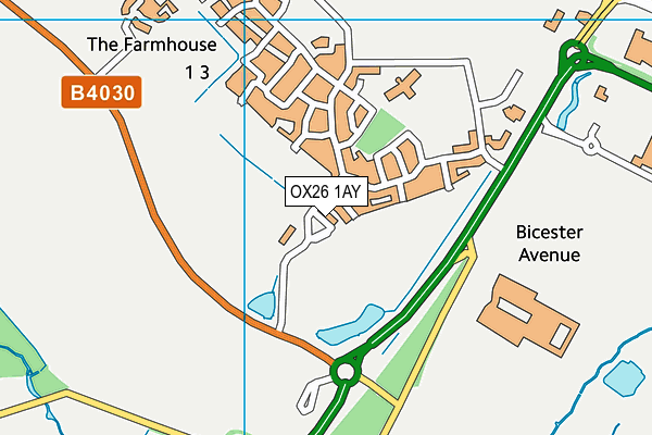 Whitelands Academy map (OX26 1AY) - OS VectorMap District (Ordnance Survey)