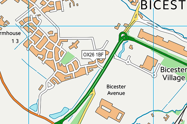 OX26 1BF map - OS VectorMap District (Ordnance Survey)