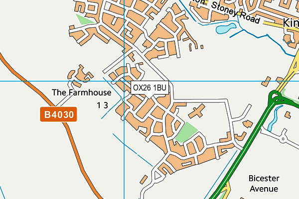 OX26 1BU map - OS VectorMap District (Ordnance Survey)