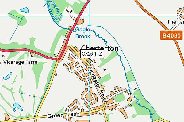 OX26 1TZ map - OS VectorMap District (Ordnance Survey)