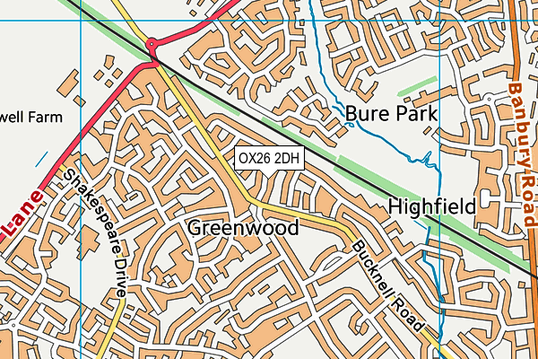 OX26 2DH map - OS VectorMap District (Ordnance Survey)