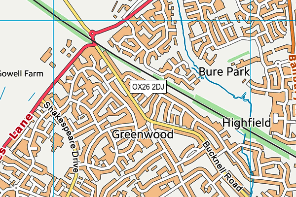 OX26 2DJ map - OS VectorMap District (Ordnance Survey)