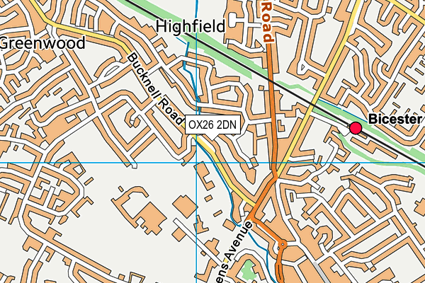 OX26 2DN map - OS VectorMap District (Ordnance Survey)