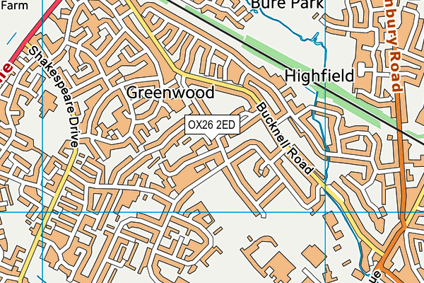 OX26 2ED map - OS VectorMap District (Ordnance Survey)