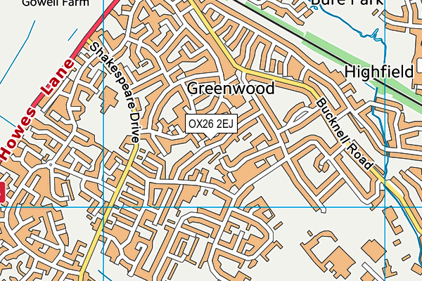 OX26 2EJ map - OS VectorMap District (Ordnance Survey)