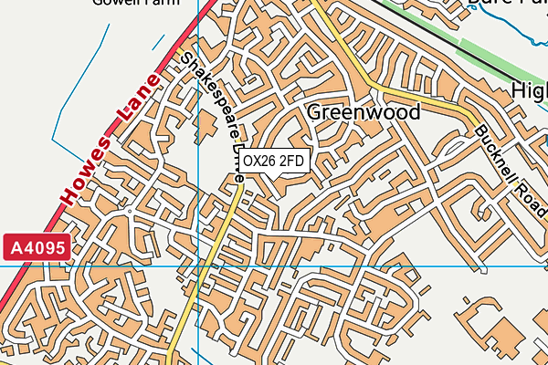 OX26 2FD map - OS VectorMap District (Ordnance Survey)