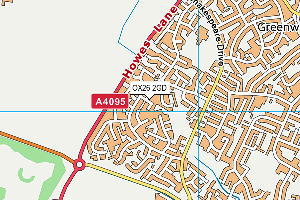 OX26 2GD map - OS VectorMap District (Ordnance Survey)