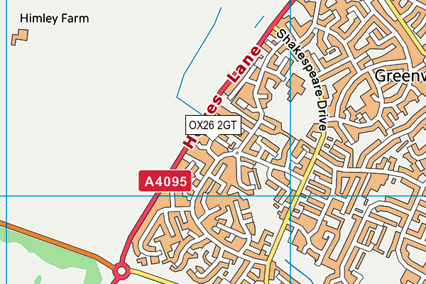 OX26 2GT map - OS VectorMap District (Ordnance Survey)