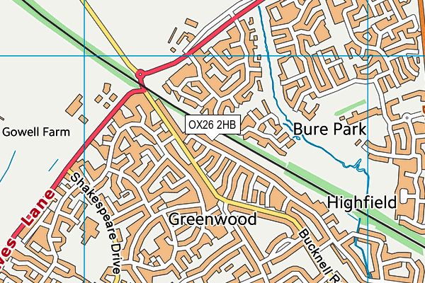 OX26 2HB map - OS VectorMap District (Ordnance Survey)