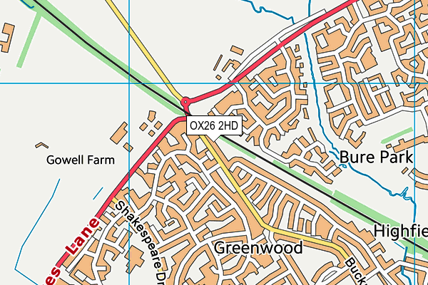 OX26 2HD map - OS VectorMap District (Ordnance Survey)