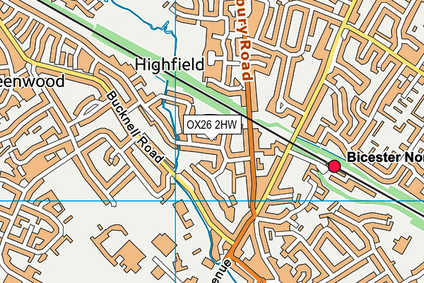 OX26 2HW map - OS VectorMap District (Ordnance Survey)