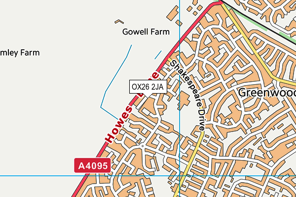 OX26 2JA map - OS VectorMap District (Ordnance Survey)