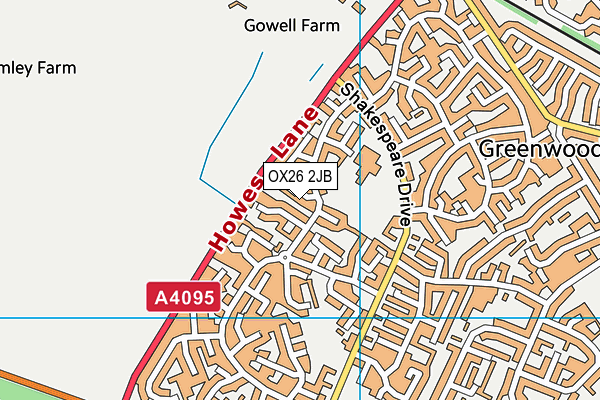 OX26 2JB map - OS VectorMap District (Ordnance Survey)