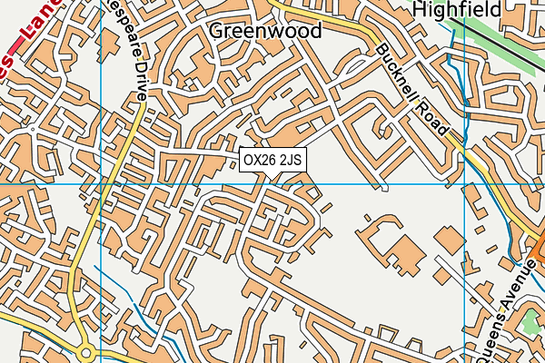 OX26 2JS map - OS VectorMap District (Ordnance Survey)