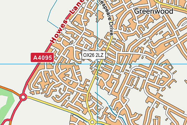 OX26 2LZ map - OS VectorMap District (Ordnance Survey)