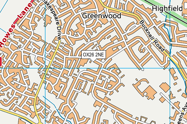 OX26 2NE map - OS VectorMap District (Ordnance Survey)