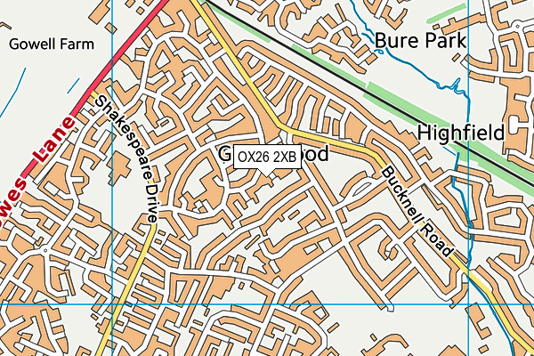 OX26 2XB map - OS VectorMap District (Ordnance Survey)