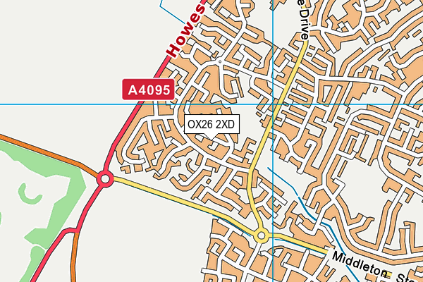 OX26 2XD map - OS VectorMap District (Ordnance Survey)