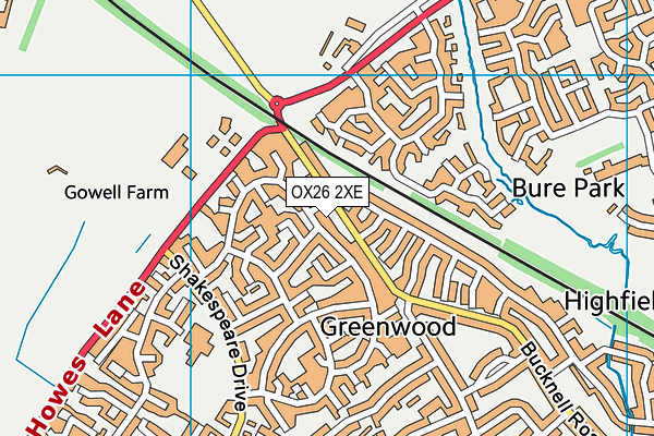 OX26 2XE map - OS VectorMap District (Ordnance Survey)