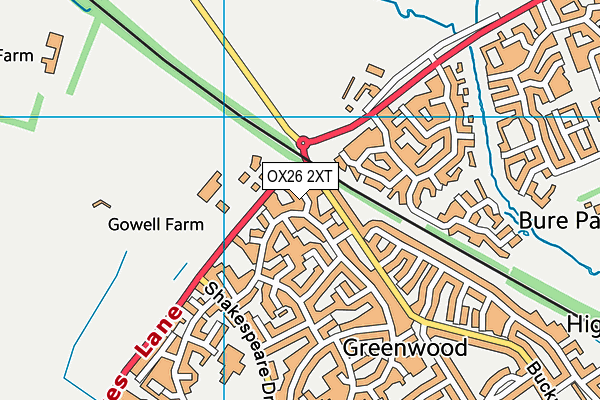 OX26 2XT map - OS VectorMap District (Ordnance Survey)