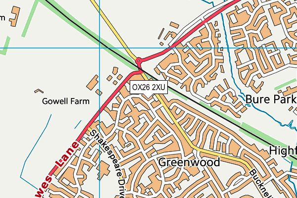 OX26 2XU map - OS VectorMap District (Ordnance Survey)