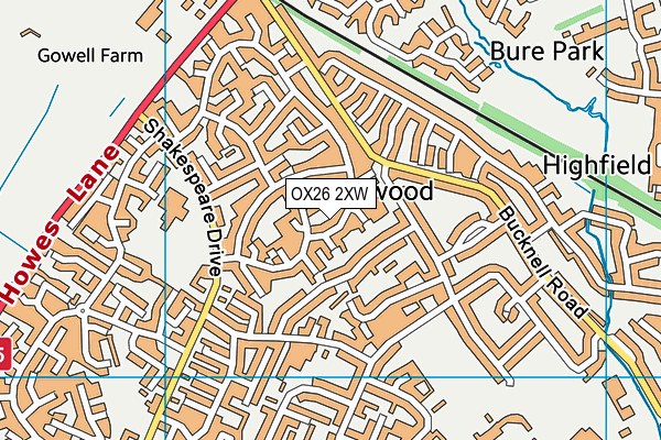 OX26 2XW map - OS VectorMap District (Ordnance Survey)