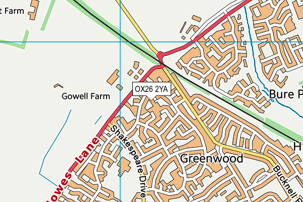 OX26 2YA map - OS VectorMap District (Ordnance Survey)