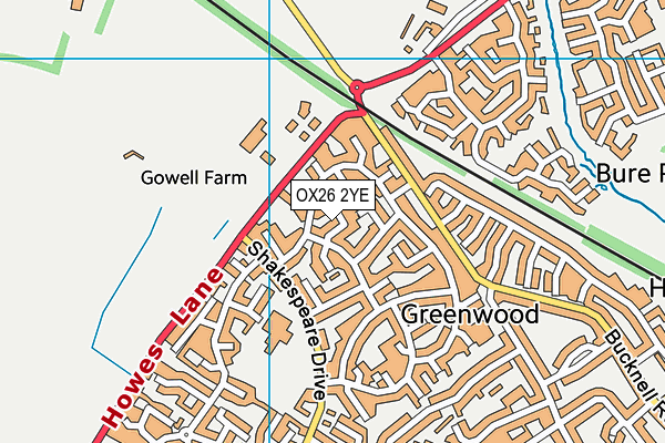 OX26 2YE map - OS VectorMap District (Ordnance Survey)