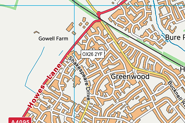 OX26 2YF map - OS VectorMap District (Ordnance Survey)