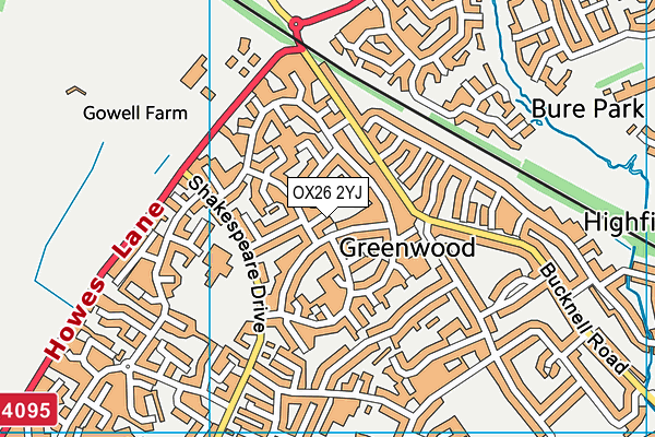 OX26 2YJ map - OS VectorMap District (Ordnance Survey)