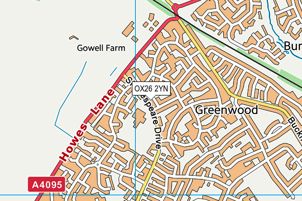 OX26 2YN map - OS VectorMap District (Ordnance Survey)