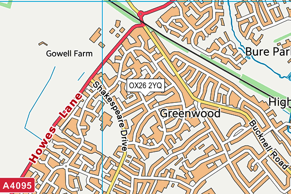 OX26 2YQ map - OS VectorMap District (Ordnance Survey)