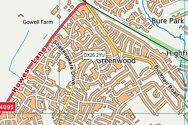 OX26 2YU map - OS VectorMap District (Ordnance Survey)