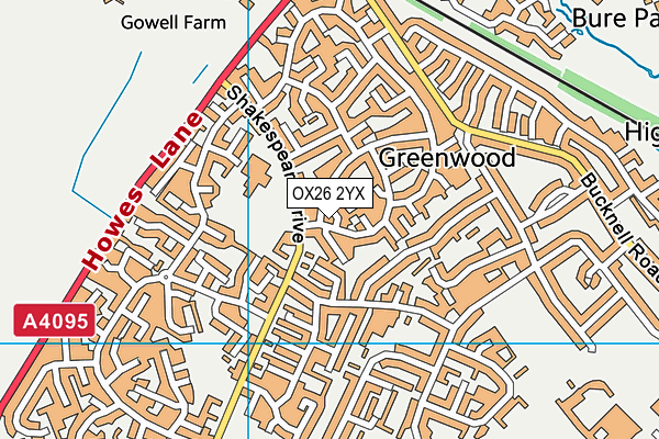 OX26 2YX map - OS VectorMap District (Ordnance Survey)