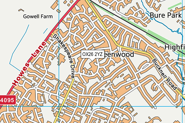 OX26 2YZ map - OS VectorMap District (Ordnance Survey)