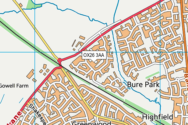 OX26 3AA map - OS VectorMap District (Ordnance Survey)