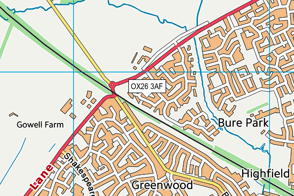 OX26 3AF map - OS VectorMap District (Ordnance Survey)