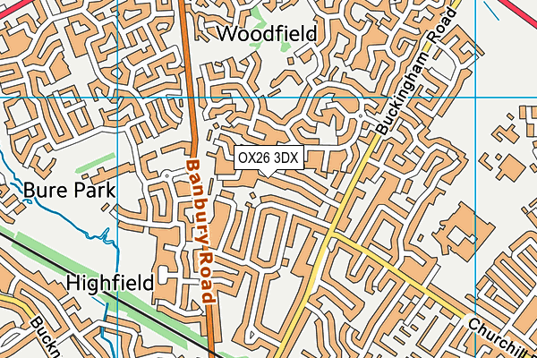 OX26 3DX map - OS VectorMap District (Ordnance Survey)