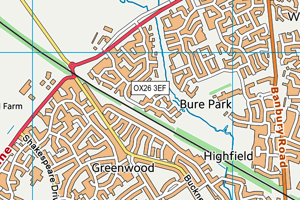 OX26 3EF map - OS VectorMap District (Ordnance Survey)