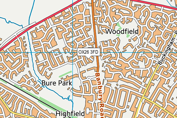 OX26 3FD map - OS VectorMap District (Ordnance Survey)