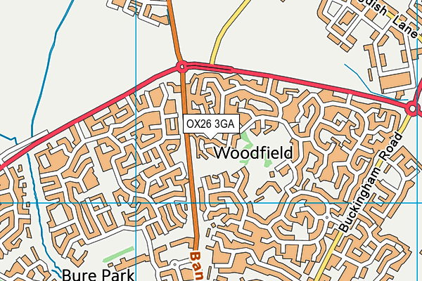 OX26 3GA map - OS VectorMap District (Ordnance Survey)