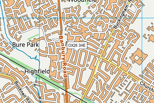 OX26 3HE map - OS VectorMap District (Ordnance Survey)