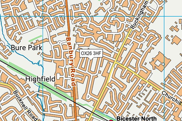 OX26 3HF map - OS VectorMap District (Ordnance Survey)