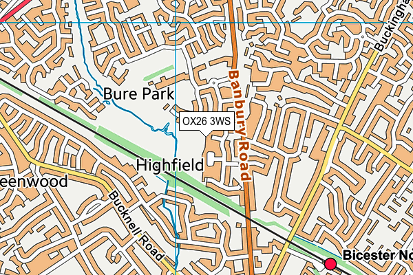 OX26 3WS map - OS VectorMap District (Ordnance Survey)