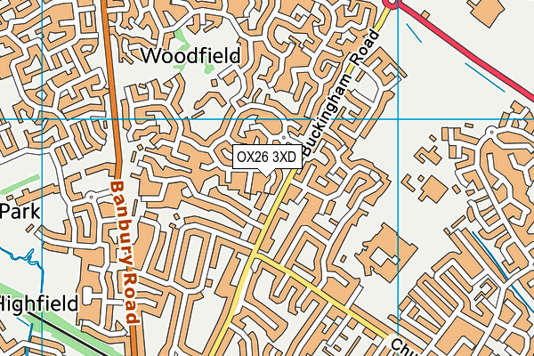 OX26 3XD map - OS VectorMap District (Ordnance Survey)