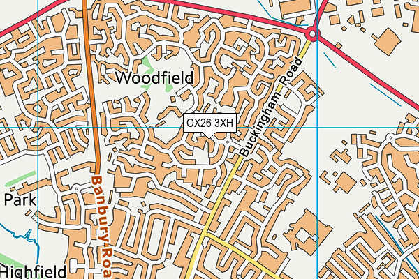 OX26 3XH map - OS VectorMap District (Ordnance Survey)