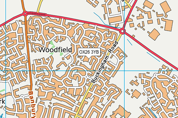 OX26 3YB map - OS VectorMap District (Ordnance Survey)