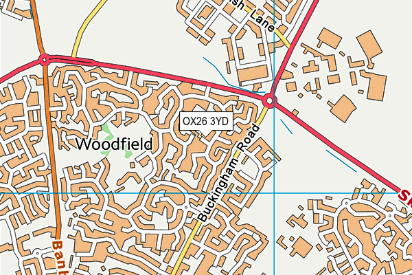 OX26 3YD map - OS VectorMap District (Ordnance Survey)